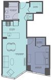 Floor Plan at Moment, Chicago, IL 60611